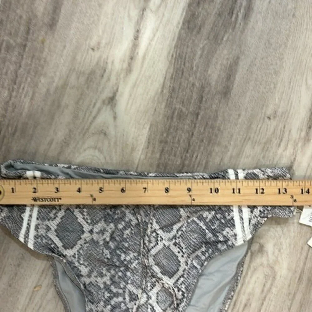 Frankie's Bikinis high waisted python bottoms  size large snake skin NWT